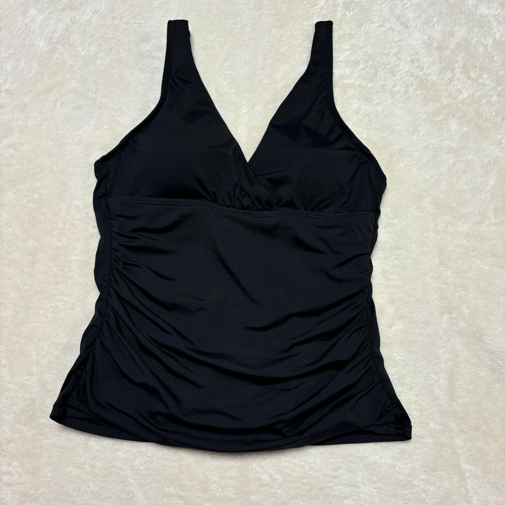 Lauren Ralph Lauren Womens Tankini Top Size 8 Black Padded Beach‎ Resortwear